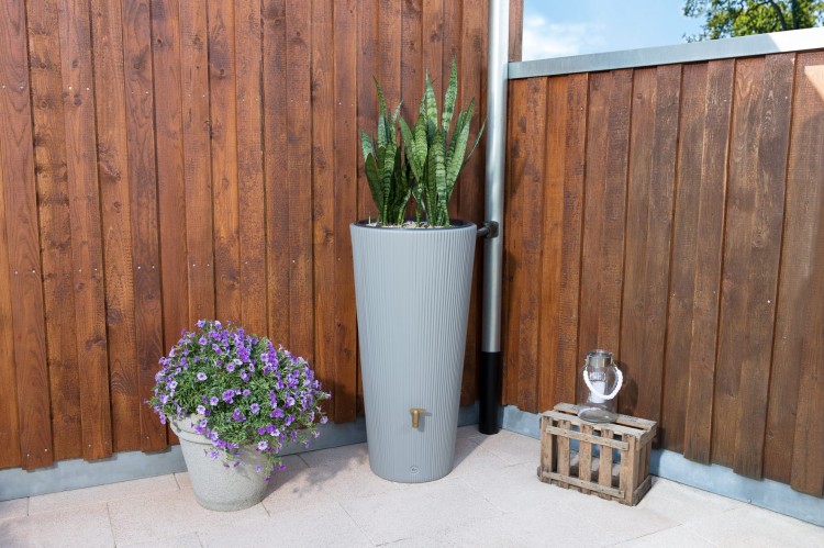 Zbiornik na deszczówkę Vaso 2w1 Decor 220L cynkowoszary