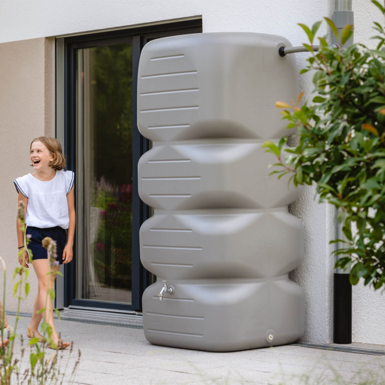 Zbiornik na deszczówkę Cubus 1000 l betonowoszary