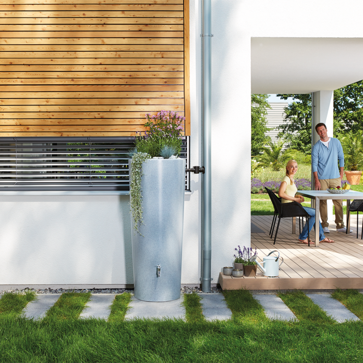 Zbiornik na deszczówkę Stone 2w1 – silver 350 l